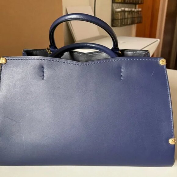 Coach Mason Carryall in Cadet Blue • Snakeskin Trim • Structured Tote • No Strap - Picture 13 of 15